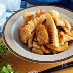 材料2つ☆鶏胸肉と筍のオイスター炒め。