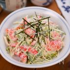 ゴロっとカニカマと水菜の和風わさびマヨネーズ和え😘🍶
