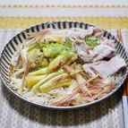 焼き茄子と豚しゃぶのぶっかけ素麺