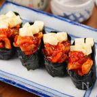 旦那のおつまみ🍺⑨キムチーズマヨ軍艦巻き😋🍣