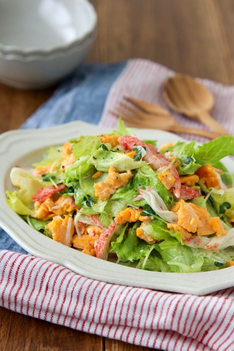 カニサラダ カニたまレタスの辛子マヨサラダ | レシピサイトNadia