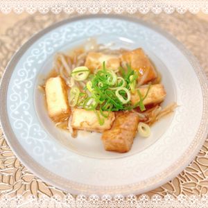 にゃ〜むずの作ってみた!投稿(【厚揚げともやしのとろとろ】簡単旨すぎ！100円以内副菜♡)