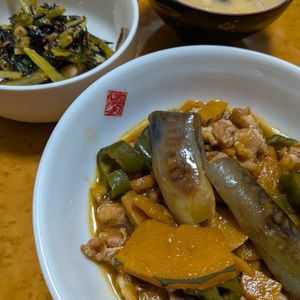 舞歌の作ってみた!投稿(豚こま肉&夏野菜の甘辛コチュ揚げ焼き浸し【作り置き】)