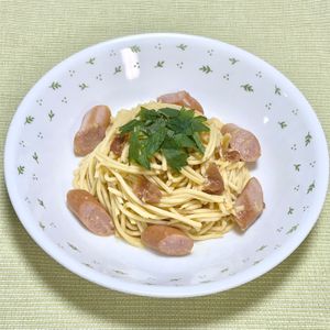 キャピタンの作ってみた!投稿(さっぱりクリーミーな味わいが最高「レンジで簡単★梅ボナーラ」)