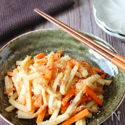 【大根とちくわのごまキンピラ】箸が止まらない！作り置きにも◎