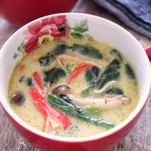 ほうれん草ときのこのとろみ豆乳味噌スープ♩包丁不要!即席5分