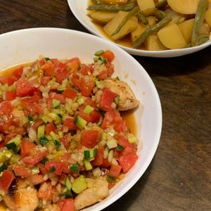 Kanaの作ってみた!投稿(【鶏むね肉の夏野菜ソース】サラダ感覚で食べられる)
