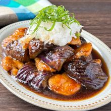 【なすと鶏むね肉のさっぱりおろし南蛮】とろけるなすが絶品!