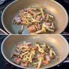 にんにく香るピリ辛【エビベーコンの和風ペペロンスープパスタ】の工程2