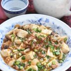 にらたっぷりきのこ入り麻婆豆腐