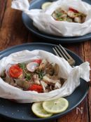 豚とあさりのレンジ包み蒸し