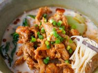 ボリューム満点♡『豚こまの冷やし豆乳担々そうめん』ピリ辛美味