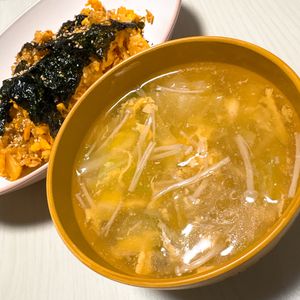 ぷりんの作ってみた!投稿(【キャベツと卵のとろみスープ】とろとろほっこり♡簡単)