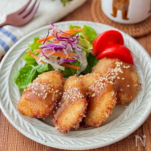 むね肉でもしっとり♩味噌だれチキンカツ