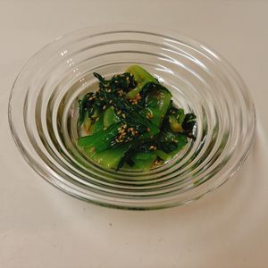 りんの作ってみた!投稿(手間5分でシャキうま♪チンゲンサイのナムル)