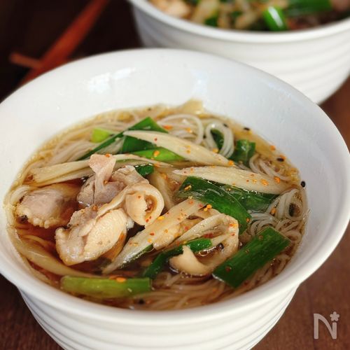 【鶏ごぼうにゅうめん】体もぽかぽか♪寒い季節にぴったり♡