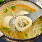 ふわもち×じゅわっと肉あん【ごちそう白玉スープ】