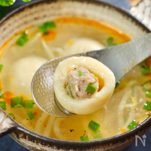 ふわもち×じゅわっと肉あん【ごちそう白玉スープ】