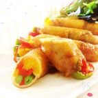 パプリカといんげんの豚巻き照り焼き