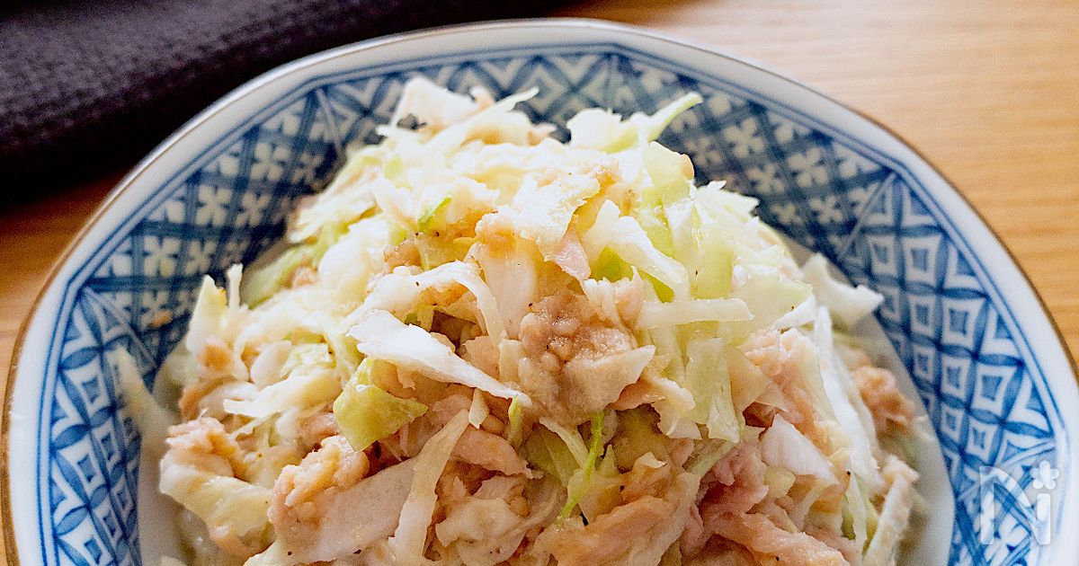 これは食べだしたら止まらない♡キャベツとツナの和風ごま酢和え
