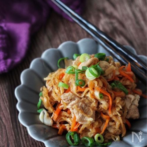 豚肉入りでボリュームアップ！【きんぴら風切り干し大根】