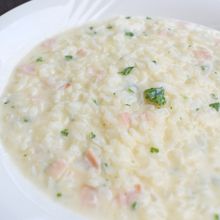 【即席簡単】豆乳とハムとチーズの雑炊
