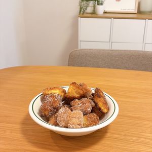 ゆずたろうの作ってみた!投稿(【サクサクふわふわお豆腐ドーナツ】卵なしで簡単！)
