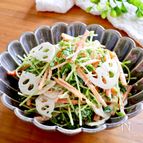 【豆苗と蓮根のごまマヨサラダ】生豆苗がおいしい！