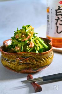 混ぜるだけ♪ツナ×きゅうり×ニラの白だし和え