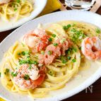 ワンパンで簡単！生クリームなし【濃厚えび明太クリームパスタ】
