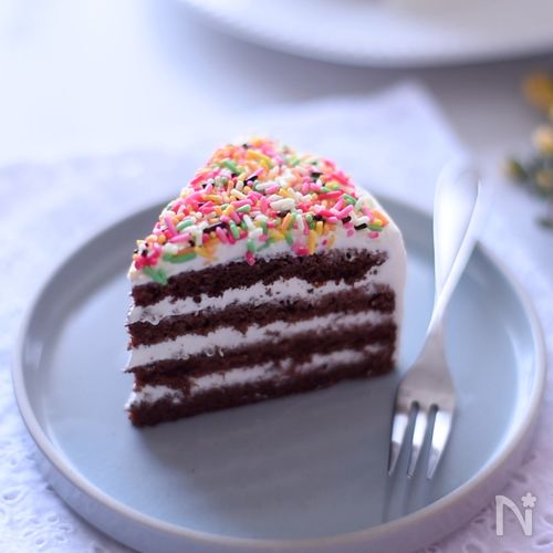 レインボー＊チョコレートケーキ＊バターなし