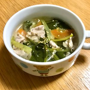 Nao★彡の作ってみた!投稿(【豚肉とチンゲンサイのあっさりスープ】献立にあるとうれしい♡)