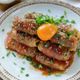 ～外カリ中モチっ～大葉をINする肉巻きちくわぶの月見生姜焼き