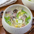 【具沢山あったまる♡】白菜ときのこの豆乳クリームスープ