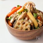 カリカリ根菜とささみのごちそうサラダ
