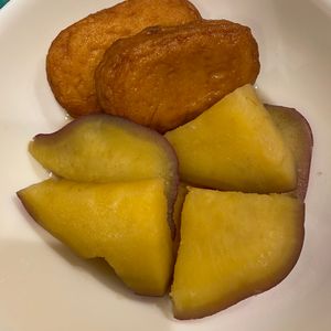 おかか昆布🍙の作ってみた!投稿(さつまいもとさつまあげの煮物)