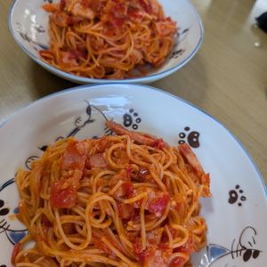 花月雨音🪷の作ってみた!投稿(トマト缶で簡単♪暗殺者のパスタ)