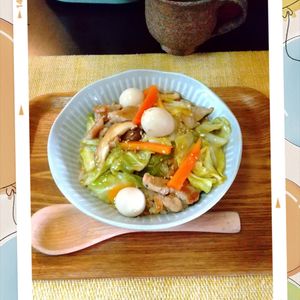 チョロリスの作ってみた!投稿(【豚こまキャベツの中華丼】キャベツがシャキッとおいしい♪)