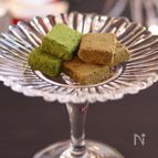 口どけなめらか♪抹茶とほうじ茶の豆腐生チョコ風