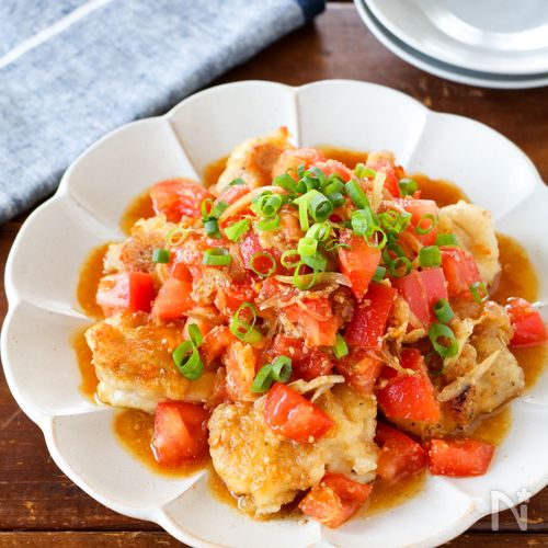 さっぱり！『鶏肉のトマトとみょうがだれ』