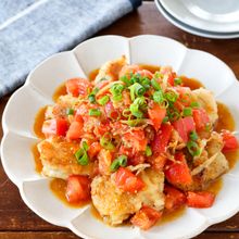 さっぱり!『鶏肉のトマトとみょうがだれ』