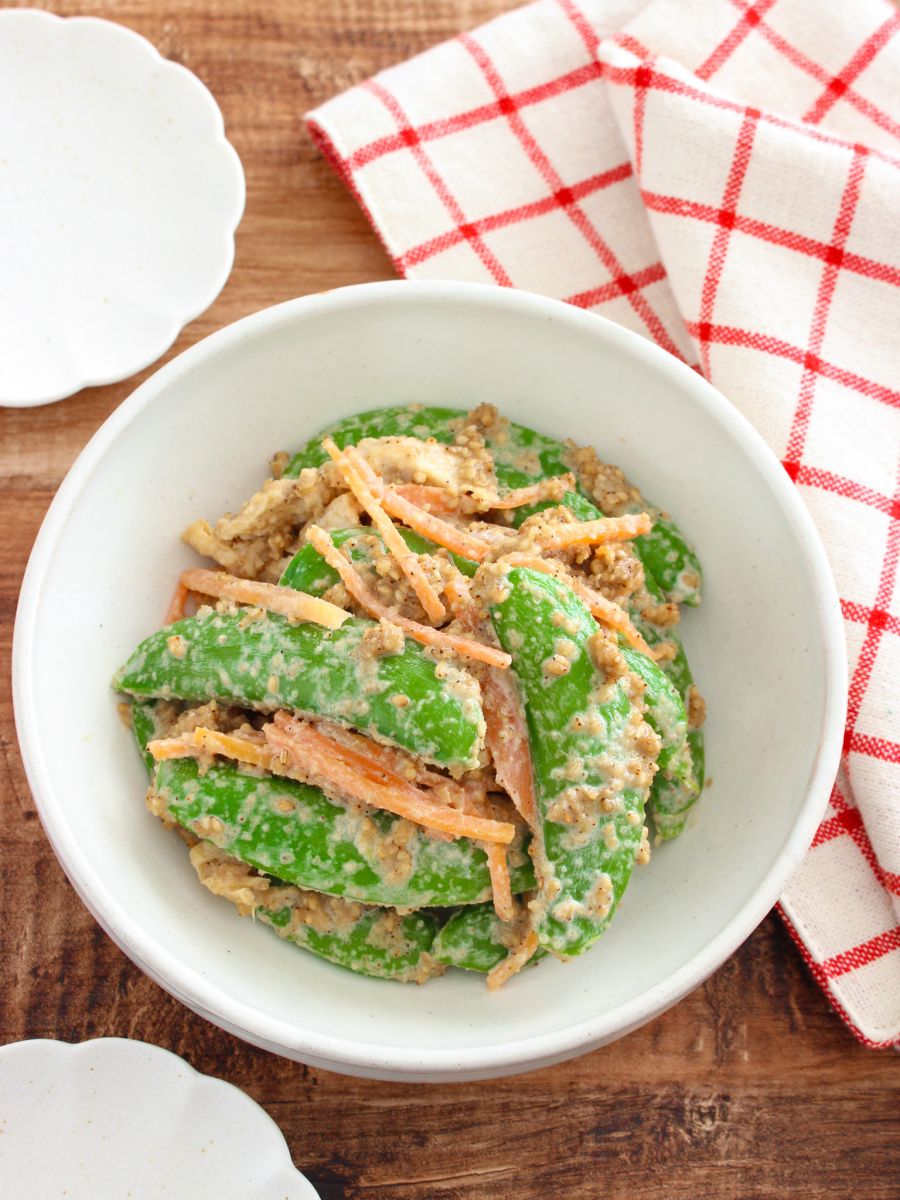 ごまにんにくスナップエンドウのレシピ