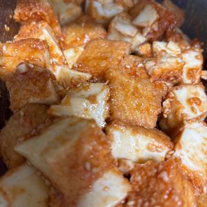 ちちちの作ってみた!投稿(レンジで5分！【旨辛厚揚げ】韓国風コチュジャン味♩)