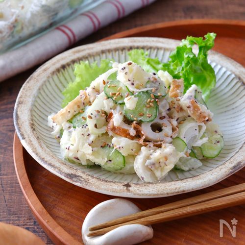 シャキシャキたまらん✨【玉ねぎたっぷり！ゆかりポテトサラダ】
