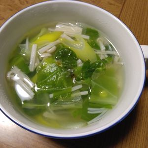 ももの作ってみた!投稿(ゆるりと腸活♩わかめと長ネギのうま塩スープ)
