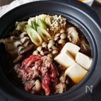 たっぷりきのこと牛肉のすきやき鍋
