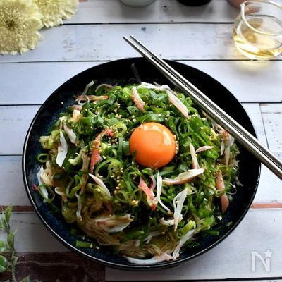 ささっと作れるねぎだくそうめん！油そば風