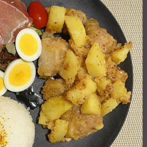 ちーさんの作ってみた!投稿(感動的に柔らかい鶏むね肉【ハニーマスタードチキン＆ポテト】)