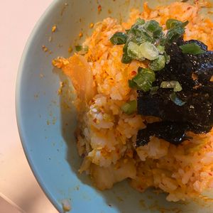 noritamaの作ってみた!投稿(お手軽ランチに﻿！レンジでキムチチャーハン﻿)