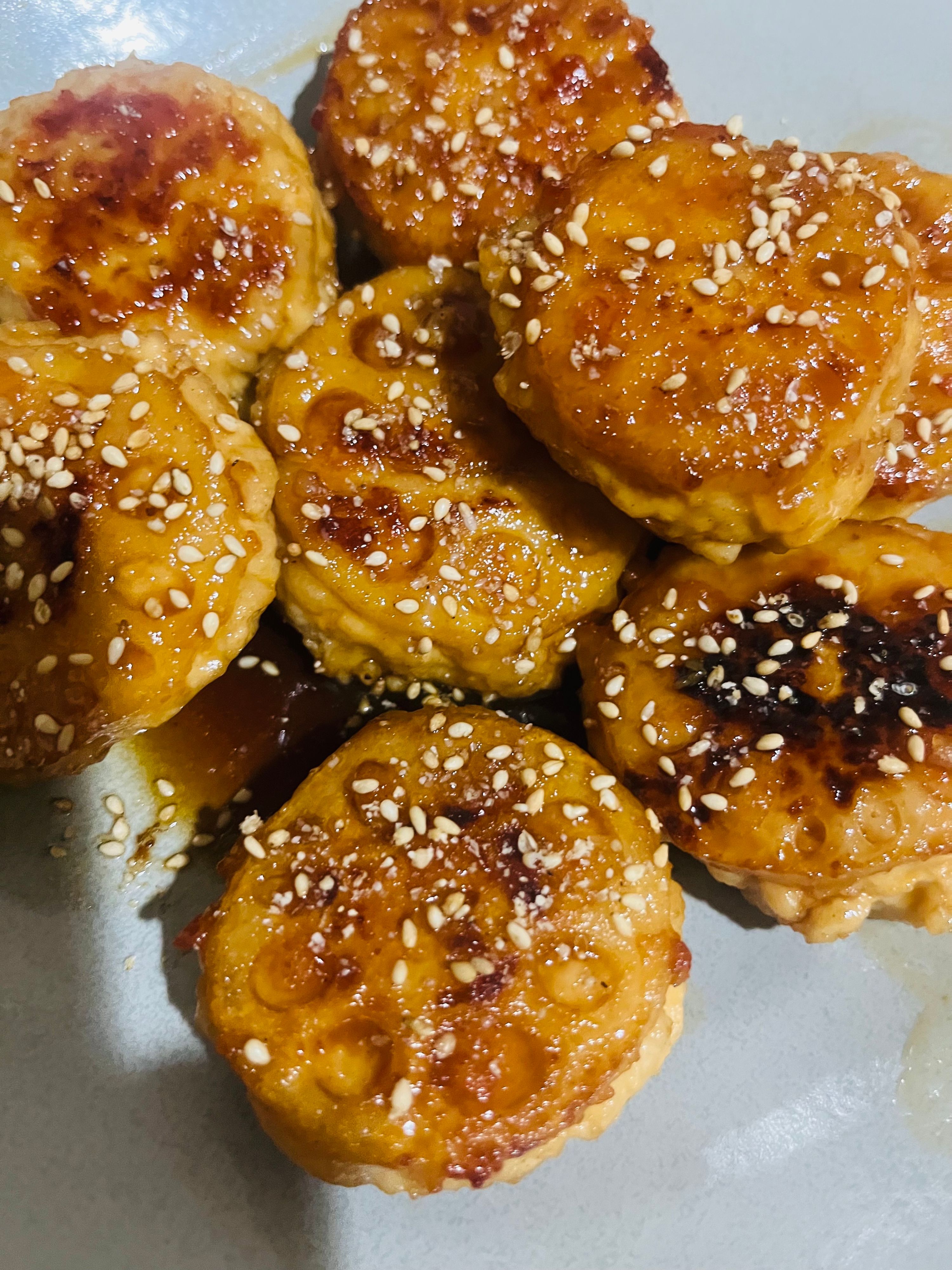 ふわもちシャッキリ♪『れんこんつくねの甘辛照り焼き』の作ってみた
